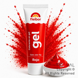 COLORANTE EN GEL FLEIGEL ROJO X 15 GR (PACK X 4 UNIDADES)